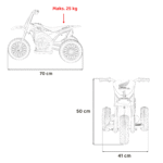 Motorek Cross Honda CRF 450R na akumulator dla dzieci Czerwony + 3 Koła + Gumowy Bieżnik + Klakson - obrazek 12