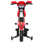 Motorek Cross dla dzieci Pojazd na akumulator Czerwony + Pomocnicze kółka + Dźwięki LED - obrazek 5