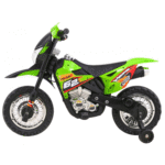 Motorek Cross dla dzieci Pojazd na akumulator Zielony + Pomocnicze kółka + Dźwięki LED - obrazek 7