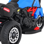 Motorek Fast Tourist na akumulator dla dzieci Niebieski + Audio + Światła + Ekoskóra - obrazek 11