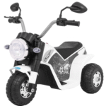 Motorek MiniBike na akumulator dla dzieci Biały + Dźwięki + Światła LED + Ekoskóra - obrazek 2