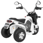 Motorek MiniBike na akumulator dla dzieci Biały + Dźwięki + Światła LED + Ekoskóra - obrazek 3