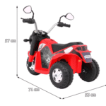 Motorek MiniBike na akumulator dla dzieci Czerwony + Dźwięki + Światła LED + Ekoskóra - obrazek 12