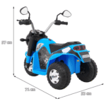 Motorek MiniBike na akumulator dla dzieci Niebieski + Dźwięki + Światła LED + Ekoskóra - obrazek 12