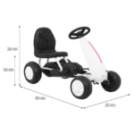 Pierwszy Gokart na pedały dla najmłodszych Biały + Napęd łańcuchowy + Koła z gumą - obrazek 8