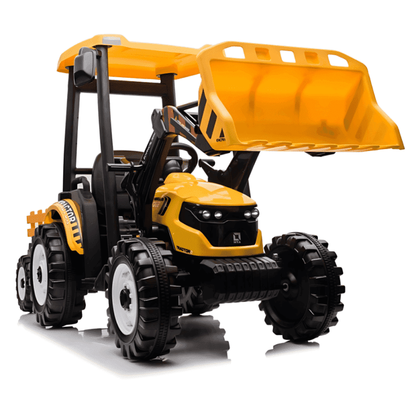 pojazd mega traktor d68 z przyczepka zolty