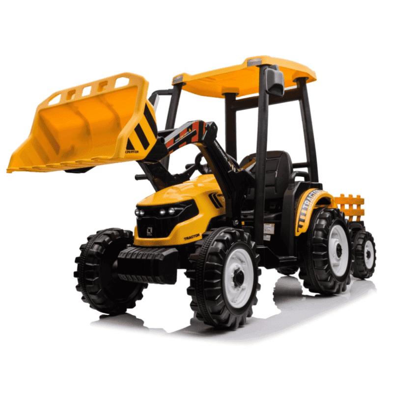 pojazd mega traktor d68 z przyczepka zolty - zdjecie produktu 1