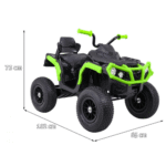 Quad ATV Air na akumulator dla dzieci Czarno-zielony + Koła pompowane + Radio MP3 + Wolny Start - obrazek 10