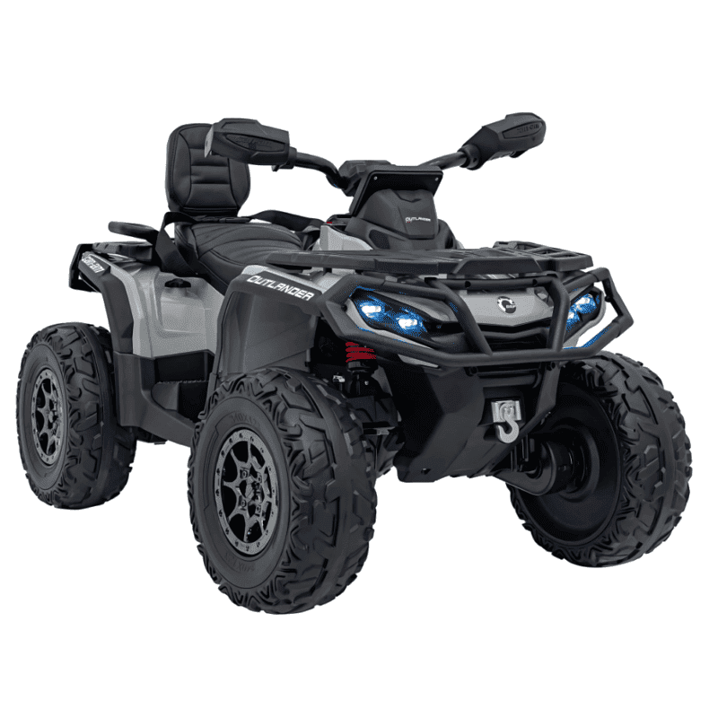quad can am outlander atv z pilotem szary