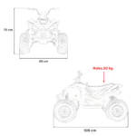 Quad McLaren Racing MCL 35 dla dzieci Szary + Pilot + Wolny Start + EVA + Audio LED - obrazek 10