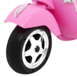 Skuter Vespa elektryczny dla dzieci Różowy + Kółka pomocnicze + Audio + Ekoskóra + EVA + Wolny Start - obrazek 10