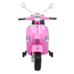 Skuter Vespa elektryczny dla dzieci Różowy + Kółka pomocnicze + Audio + Ekoskóra + EVA + Wolny Start - obrazek 5