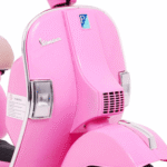 Skuter Vespa elektryczny dla dzieci Różowy + Kółka pomocnicze + Audio + Ekoskóra + EVA + Wolny Start - obrazek 9