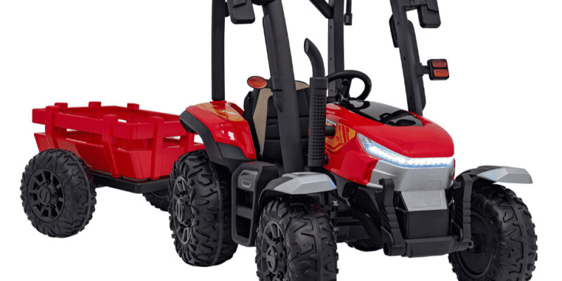 traktor blast z przyczepka czerwony