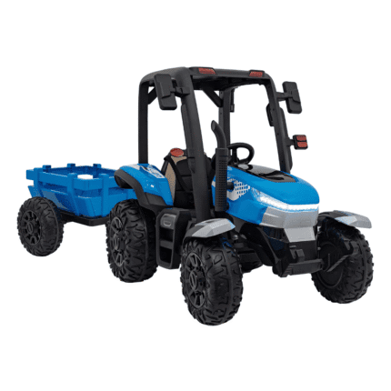 traktor blast z przyczepka niebieski
