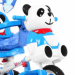 3-kołowy Rowerek dla dzieci Panda Niebieski + Dźwięki + Daszek + Barierka + Podnóżek + Rączka + Schowek - obrazek 5