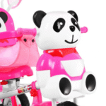 3-kołowy Rowerek dla dzieci Panda Różowy + Dźwięki + Daszek + Barierka + Podnóżek + Rączka + Schowek - obrazek 5
