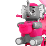 3-kołowy Rowerek dla dzieci Słonik Różowy + Dźwięki + Daszek + Barierka + Podnóżek + Rączka + Schowek - obrazek 6