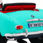 Autko BMW 507 Retro elektryczne dla dzieci Zielony + Audio LED + Pilot + Ekoskóra + EVA + Wolny Start - obrazek 11