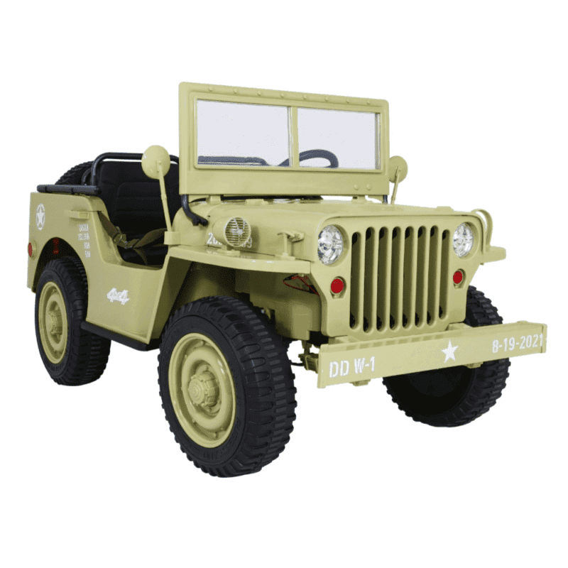 autko wojskowe retro strong dla 3 dzieci matcha naped 4x4 schowki eva wolny start mp3 led