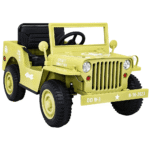 Autko Wojskowe Retro dla dzieci Beżowy + Napęd 4x4 + Pilot + 2 Bagażniki + Wolny Start + MP3 LED