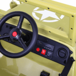 Autko Wojskowe Retro dla dzieci Beżowy + Napęd 4x4 + Pilot + 2 Bagażniki + Wolny Start + MP3 LED - obrazek 10