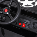 Autko Wojskowe Retro dla dzieci Czarny + Napęd 4x4 + Pilot + 2 Bagażniki + Wolny Start + MP3 LED - obrazek 10