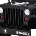 Autko Wojskowe Retro dla dzieci Czarny + Napęd 4x4 + Pilot + 2 Bagażniki + Wolny Start + MP3 LED - obrazek 9
