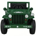 Autko Wojskowe Retro dla dzieci Zielony + Napęd 4x4 + Pilot + 2 Bagażniki + Wolny Start + MP3 LED - obrazek 5