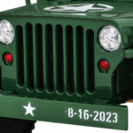 Autko Wojskowe Retro dla dzieci Zielony + Napęd 4x4 + Pilot + 2 Bagażniki + Wolny Start + MP3 LED - obrazek 9