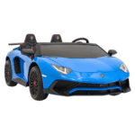 Auto Lamborghini Aventador SV na akumulator dla 2 dzieci Niebieski + Pilot 2,4 GHz + Pianka EVA + Audio LED