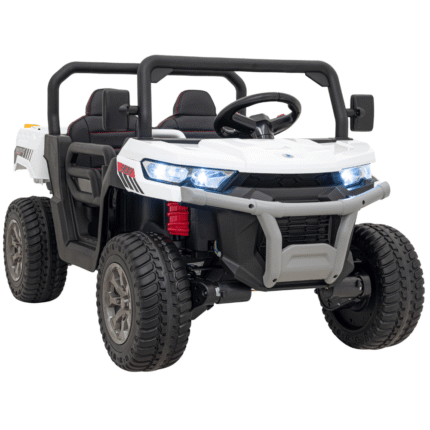 auto pick up speed 900 dla dzieci bialy naped 4x4 ruchomy kiper bagaznik pilot lopatka audio led