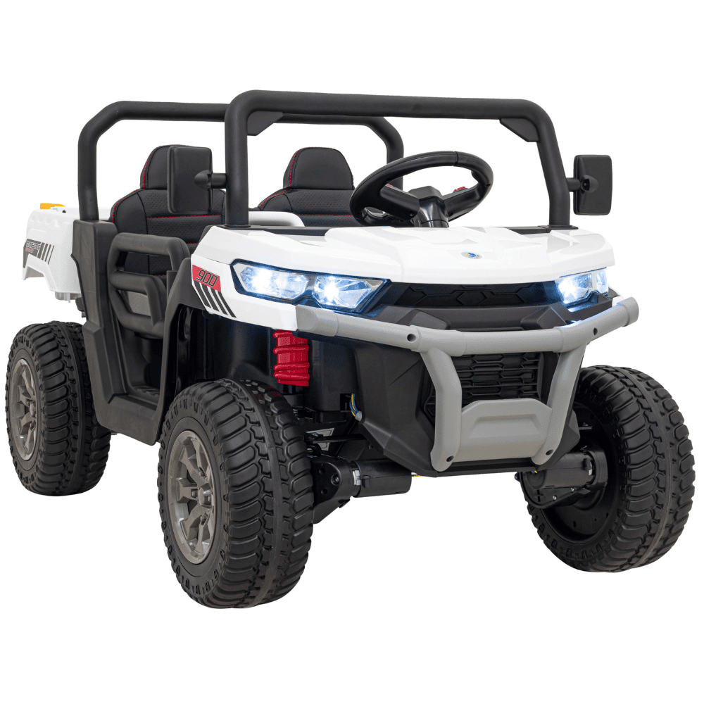 auto pick up speed 900 dla dzieci bialy naped 4x4 ruchomy kiper bagaznik pilot lopatka audio led