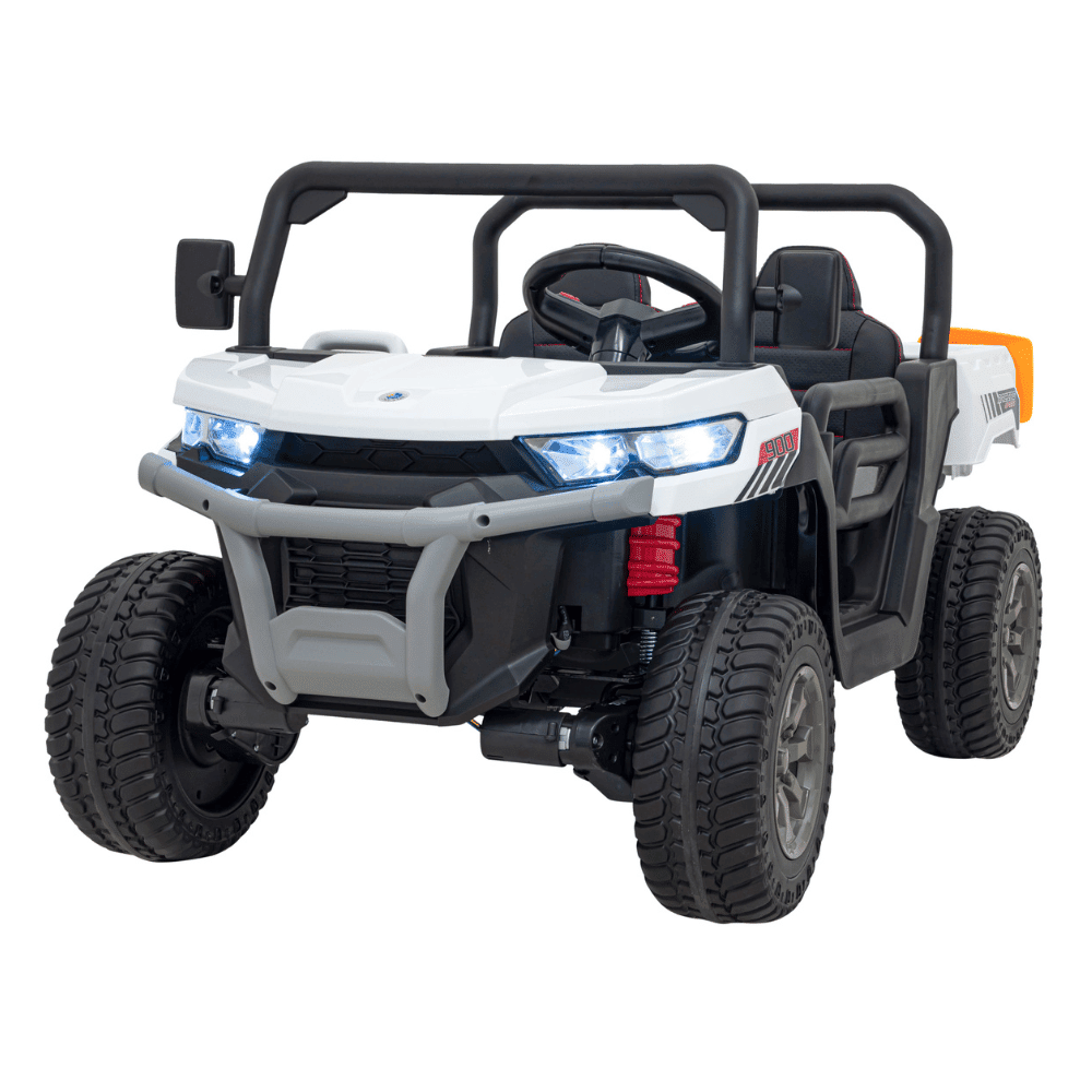auto pick up speed 900 dla dzieci bialy naped 4x4 ruchomy kiper bagaznik pilot lopatka audio led - zdjecie produktu 1