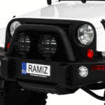 Auto na akumulator All Terrain dla dzieci Biały Terenówka typu jeep + Pilot + Światła Dźwięki - obrazek 9