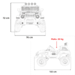 Auto terenowe OFF-ROAD 3.0 dla dzieci Czarny + Pilot + Wolny Start + Pasy + Audio LED - obrazek 12