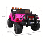 Auto terenowe typu jeep Monster 4x4 dla dzieci Różowy + Pilot + Regulacja siedzenia + Wolny Start + MP3 LED + Bagażnik + Plecak - obrazek 14