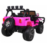 Auto terenowe typu jeep Monster 4x4 dla dzieci Różowy + Pilot + Regulacja siedzenia + Wolny Start + MP3 LED + Bagażnik + Plecak - obrazek 3