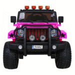 Auto terenowe typu jeep Monster 4x4 dla dzieci Różowy + Pilot + Regulacja siedzenia + Wolny Start + MP3 LED + Bagażnik + Plecak - obrazek 5