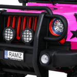 Auto terenowe typu jeep Monster 4x4 dla dzieci Różowy + Pilot + Regulacja siedzenia + Wolny Start + MP3 LED + Bagażnik + Plecak - obrazek 9