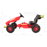 Gokart Na Pedały Czerwony G202 - obrazek 8