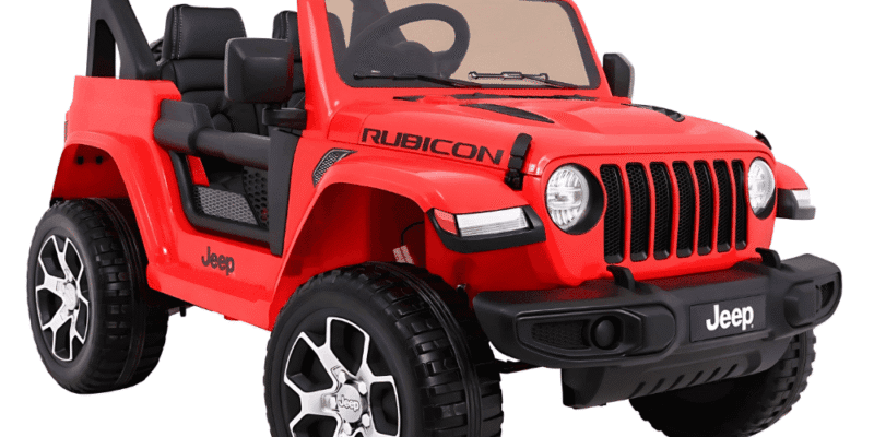 jeep wrangler rubicon na akumulator dla dzieci czerwony pilot radio mp3 led kola eva
