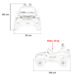 Jeep Wrangler Rubicon na akumulator dla dzieci Zielony + Pilot + Radio MP3 LED + Koła EVA - obrazek 12