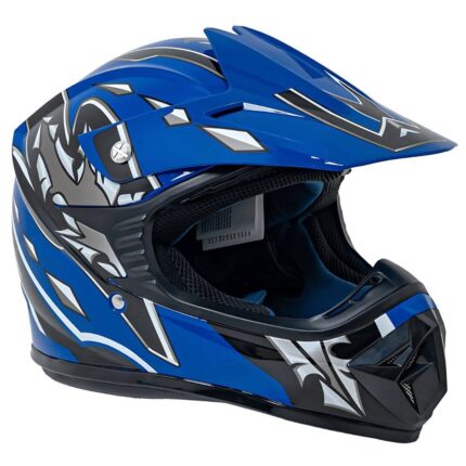 Kask Motocyklowy Enduro Niebieski S