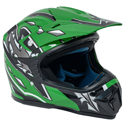 Kask Motocyklowy Enduro Zielony S