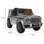 Mercedes AMG G63 dla dzieci Lakier Srebrny + Pilot + MP3 LED + Wolny Start + EVA + Pasy - obrazek 12