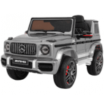 Mercedes AMG G63 dla dzieci Lakier Srebrny + Pilot + MP3 LED + Wolny Start + EVA + Pasy - obrazek 2