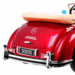 Mercedes Benz 300S Retro dla dzieci Lakier Czerwony + Pilot + EVA + Wolny Start + LED MP3 - obrazek 7