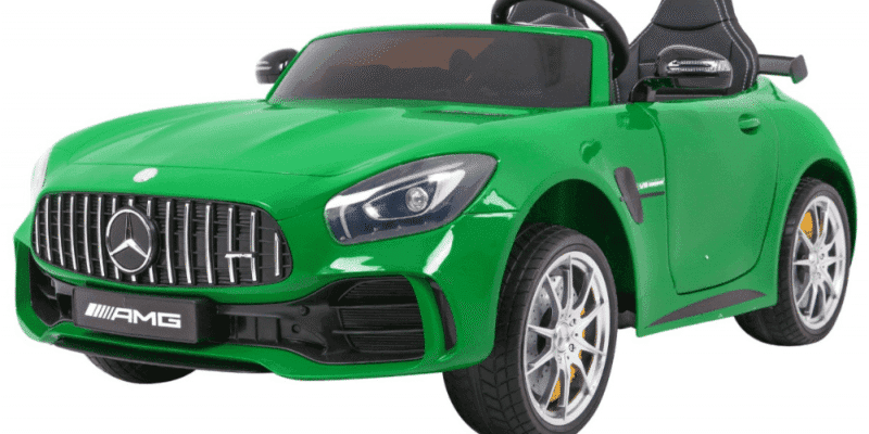 mercedes benz gt r dla dzieci lakier zielony naped 4x4 nawiew powietrza pilot eva mp3 led - zdjecie produktu 1