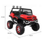 Mercedes Benz Unimog dla dzieci Terenowy Czerwony + Napęd 4x4 + Pilot + Bagażnik + Wolny Start + MP3 LED - obrazek 10